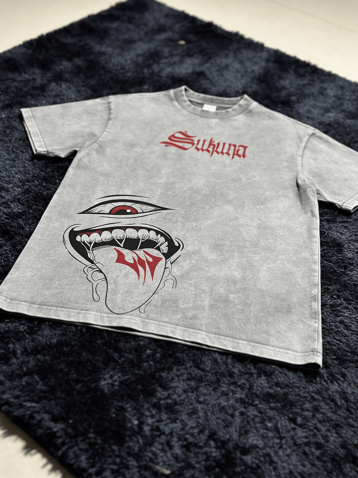 SUKUNA   ACID WASH T-SHIRT